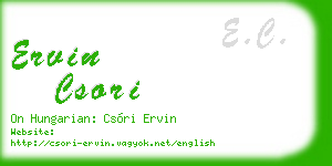 ervin csori business card